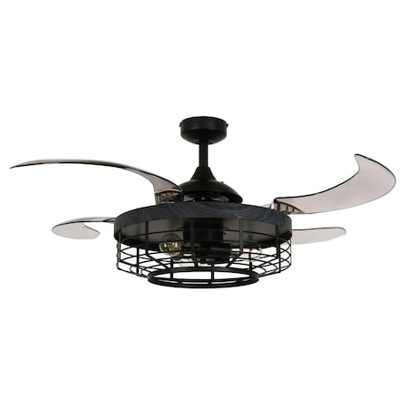 Rayo Montclair 48-inch Black with Black Trim AC Ceiling Fan with Light RA2772343